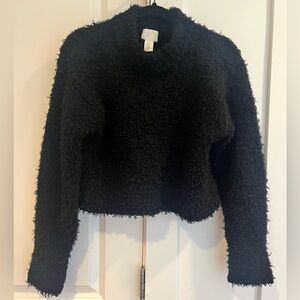 XS H&M Teddy Sweater, Black